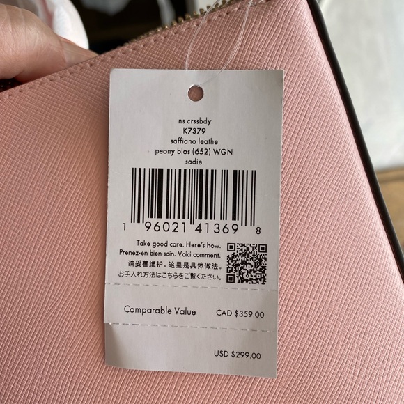 NWT Kate Spade Sadie Crossbody Saffiano Leather Bag Light Pink Retail $299 - Picture 4 of 4